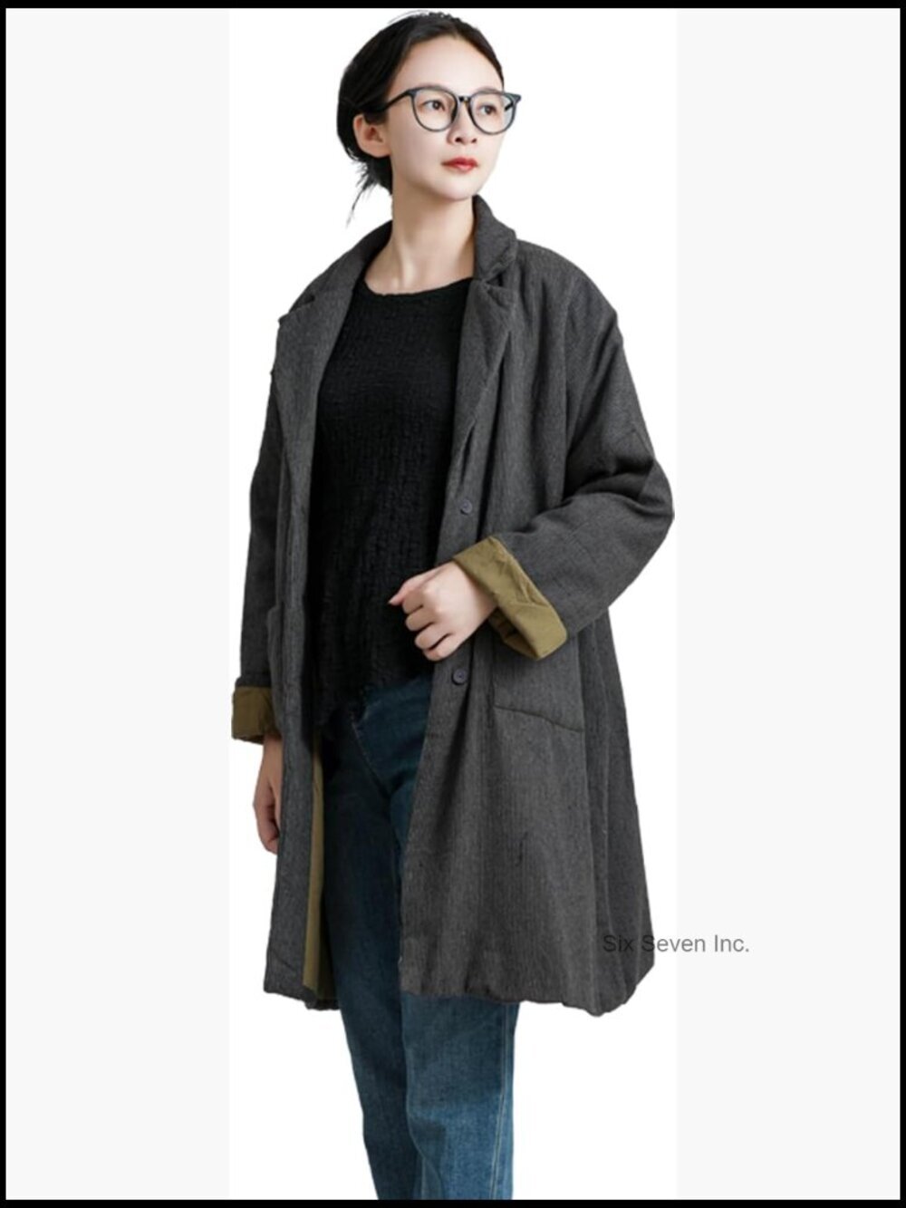 Corduroy Winter Coat Mid-Length Quilted Jacket Button Front Oversized